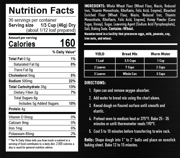 Honey Wheat Bread Mix