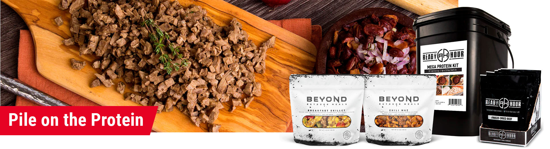 Meat & Protein Kits - Beans and Beef on cutting board