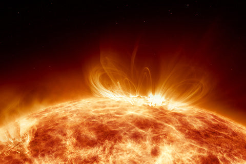 A close-up image of part of the sun.
