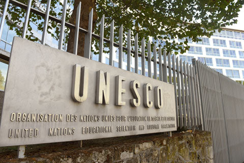 sign in front of unesco building