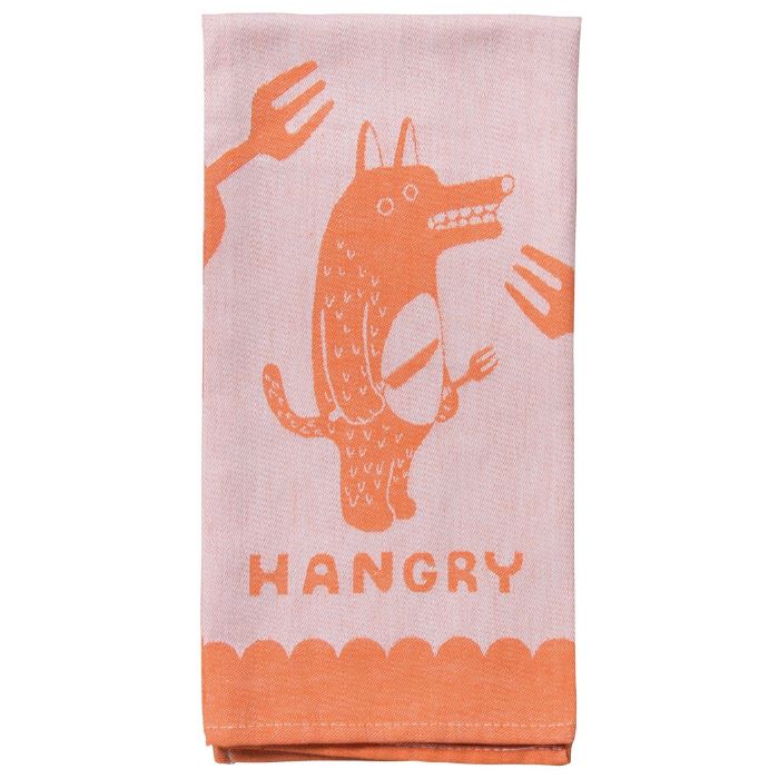 Hangry Woven Dish Towel Funny Kitchen Towels L Blue Q Always Fits