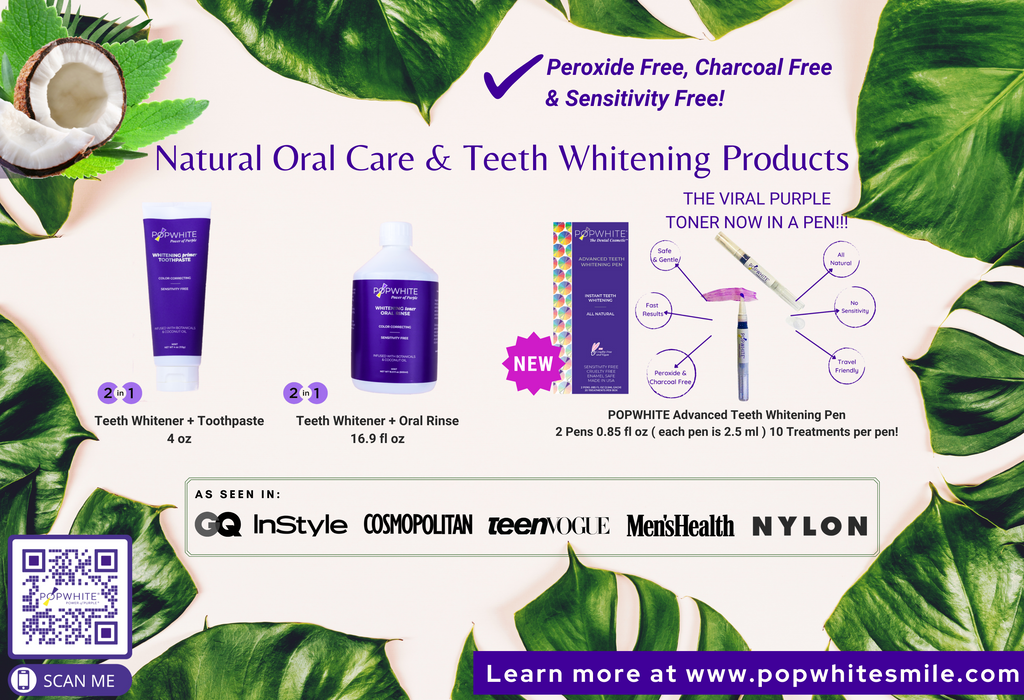 Popwhite Smile - Leading Purple Toothpaste, Pen, Paste and Oral Rinse for Teeth Whitening