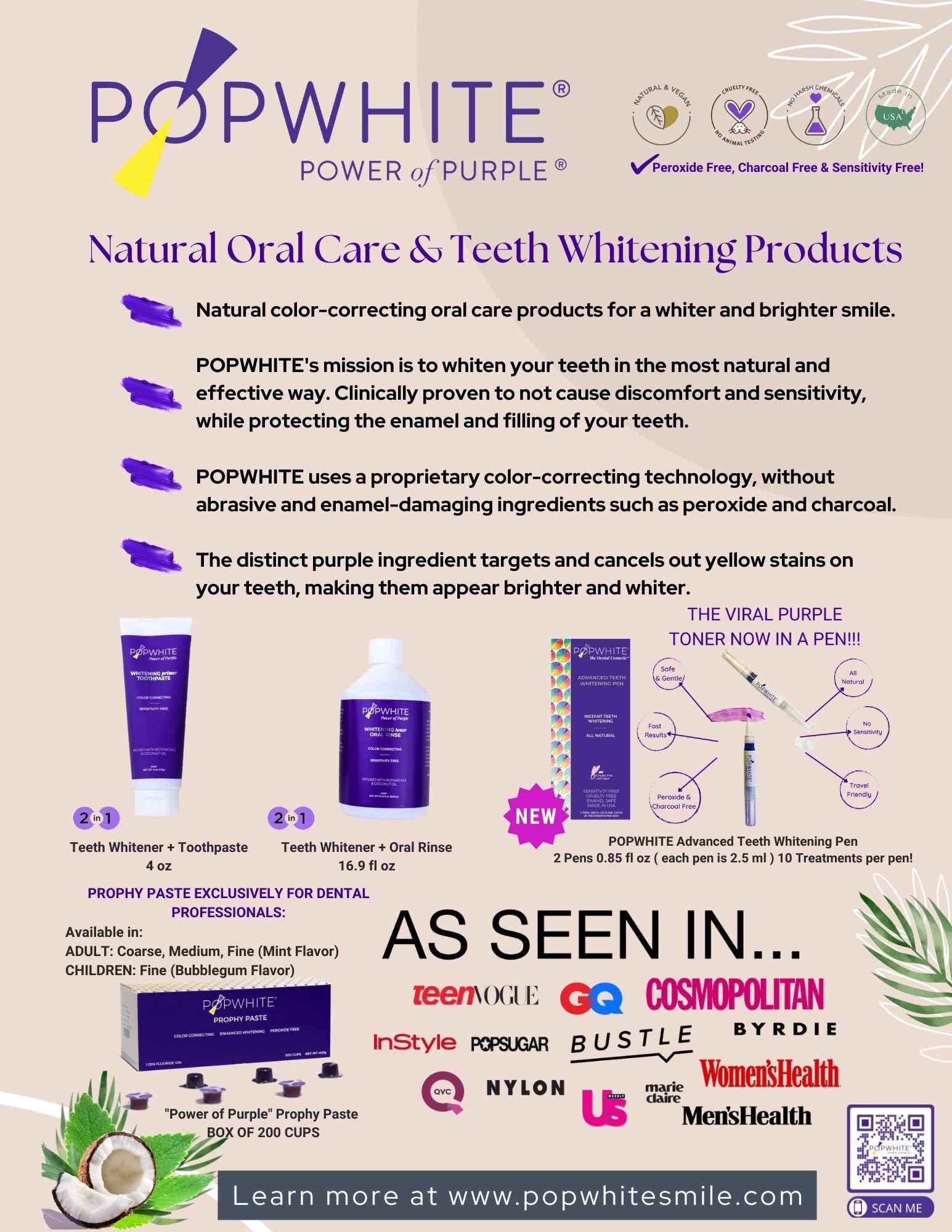 POPWHITE natural oral care & teeth whitening