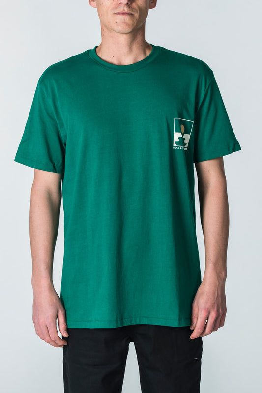 GLOBE Stray Striped Tee Night Green - T-shirts 
