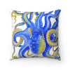 Octopus Blue Yellow White Art Square Pillow Home Decor