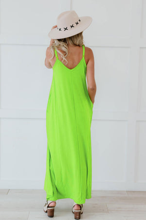 Beach Vibes Cami Maxi Dress in Green