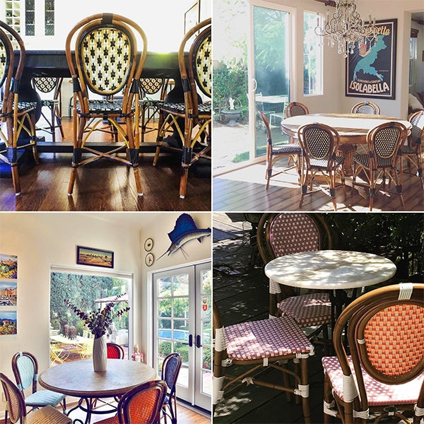 french bistro chairs in dining room