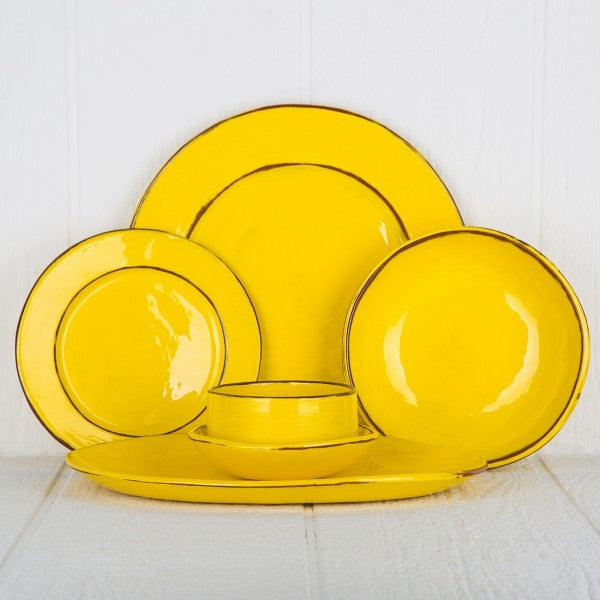 yellow dishware