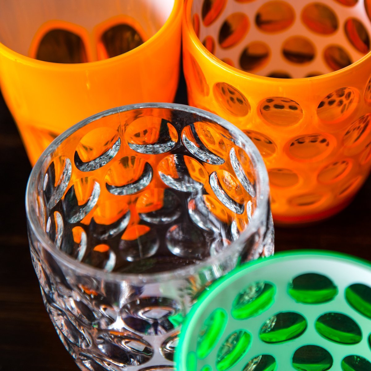 Clear Mario Luca Giusti Acrylic Honeycomb Lente Tumblers