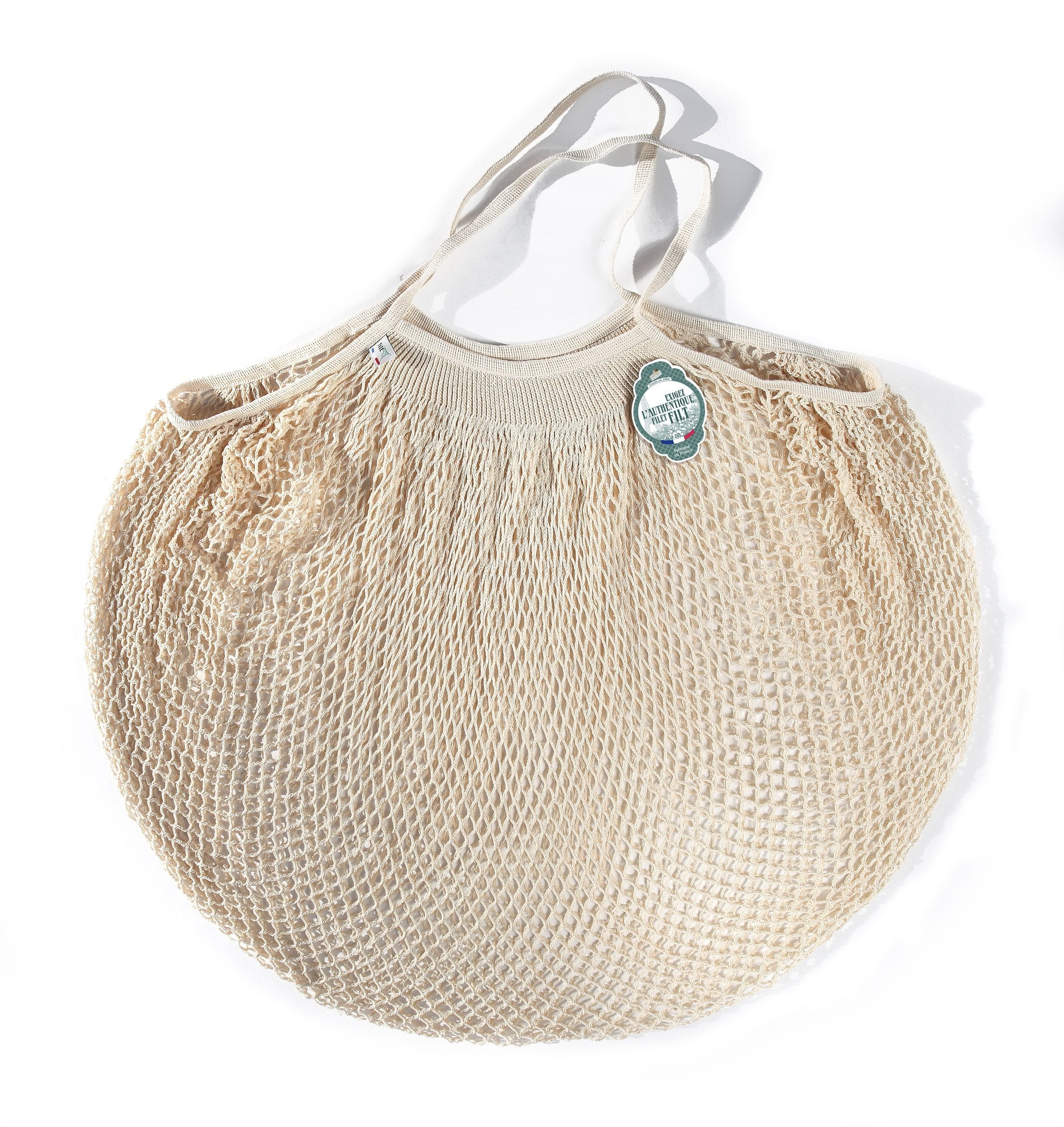 Ecru White Cotton Net Shopper Bag (Large)