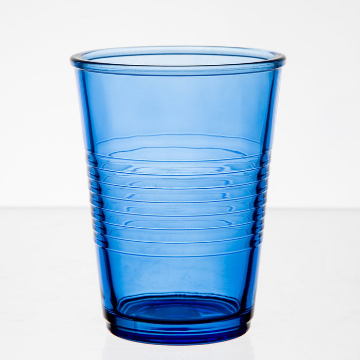 blue glass cups