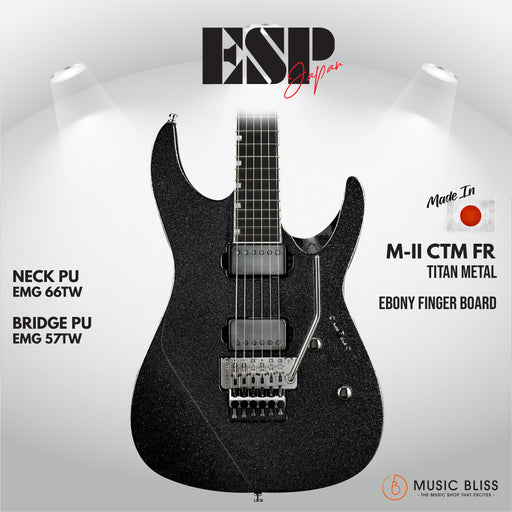ESP Original M-II CTM NT Ebony FB - Titan Metal [MIJ - Made in 