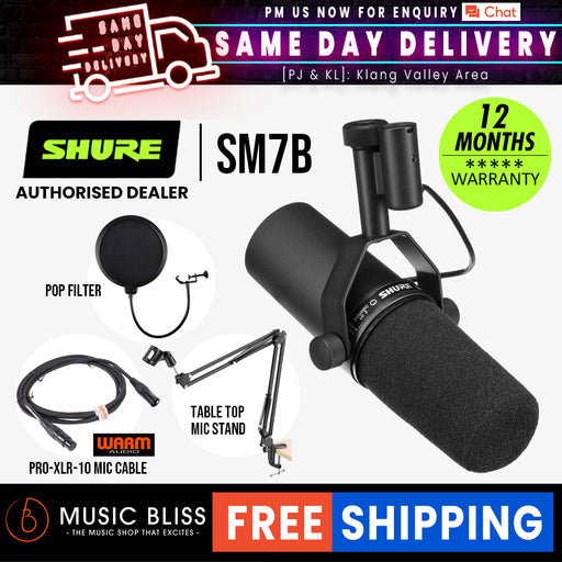 Shure SM7B Dynamic Vocal Microphone with Cloudlifter CL-1 1