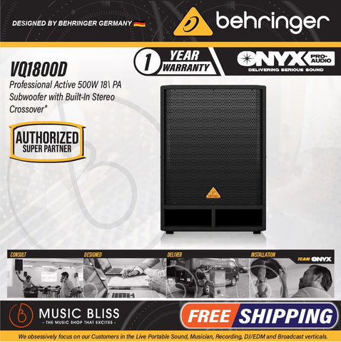 Behringer Eurolive VQ1800D 500-watt 18" Powered Subwoofer - Music Bliss Malaysia
