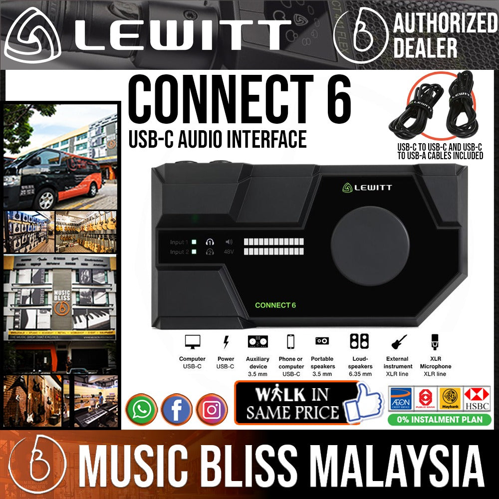 Lewitt Connect 6 USB-C Audio interface | Music Bliss Malaysia