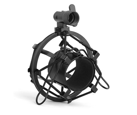 Bullet Groove Black Microphone Shock Mount, Studio Condenser Microphone Shock Mount, Best Budget Mic Shock Mount for Studio Condenser Microphone - Music Bliss Malaysia