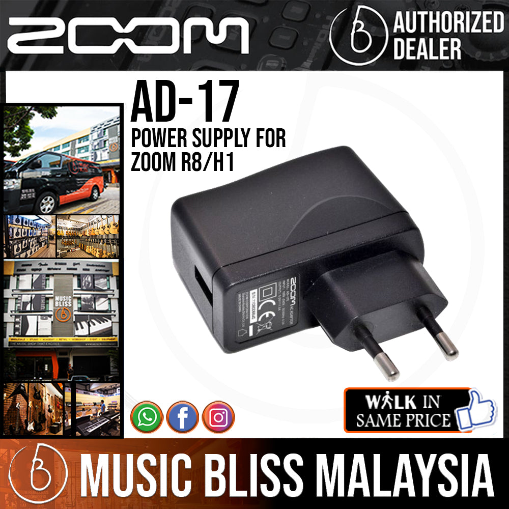 Zoom AD-17 Power Supply for Zoom R8/H1 | Music Bliss Malaysia