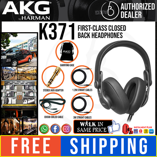  AKG Pro Audio K92 Over-Ear, Closed-Back, Studio Headphones,  Matte Black and Gold : Musical Instruments