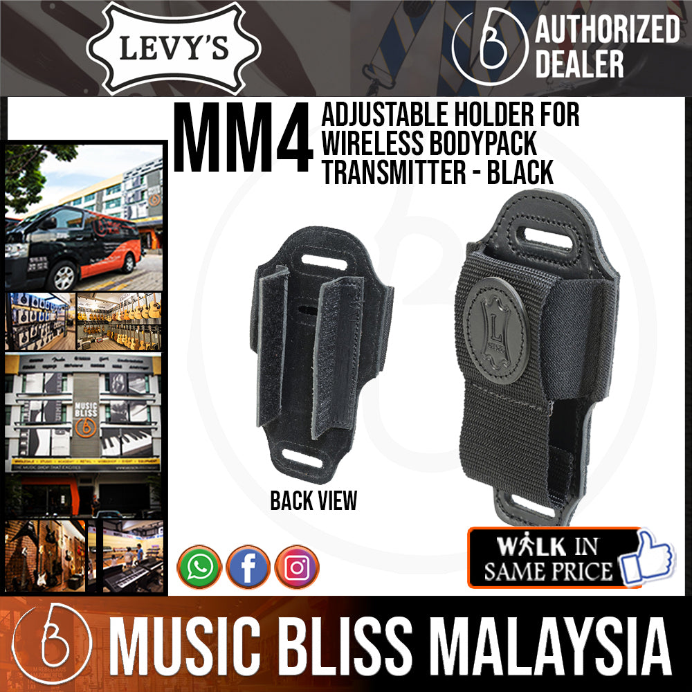 Levy's MM4 Adjustable Holder for Wireless Bodypack Transmitter - Black |  Music Bliss Malaysia