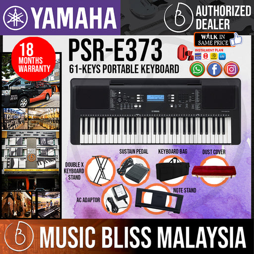 Yamaha Keyboards PSR-E373 61-Keys Portable Keyboard with Original Adapter