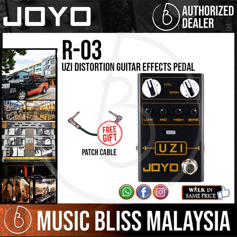 Joyo R-03 Uzi Distortion Guitar Effects Pedal With Free Patch Cable (R03) -  Music Bliss Malaysia