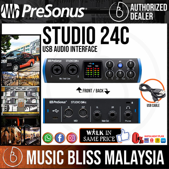 PreSonus Studio 24c USB-C Audio Interface | Music Bliss Malaysia