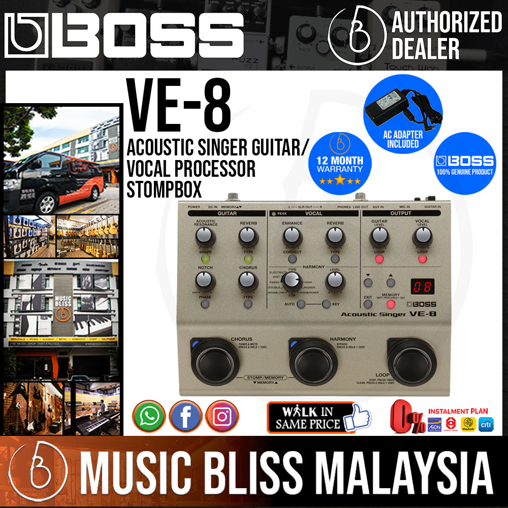 Boss Ve 8 Acoustic Singer Guitar Vocal Processor Stompbox Ve8