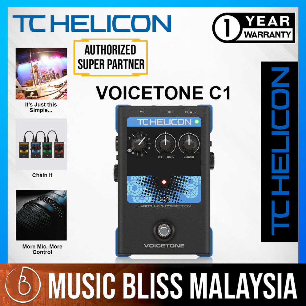 TC-Helicon VoiceTone C1 Hardtune and Pitch Correction Pedal | Music