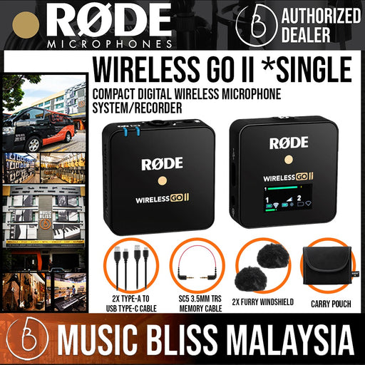 Rode Wireless GO II 2-Person Compact Digital Wireless Microphone  System/Recorder (2.4 GHz, Black)