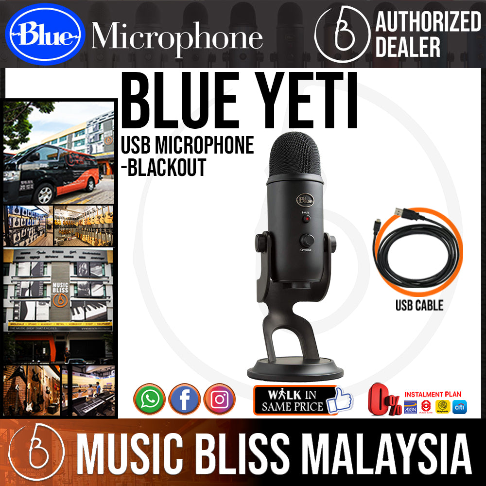 Blue Yeti Usb Microphone Blackout Edition Music Bliss Malaysia