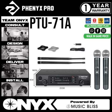 PTU-52 | Dual Wireless Microphone System w/ Frequency Hopping (2H/1H1B)