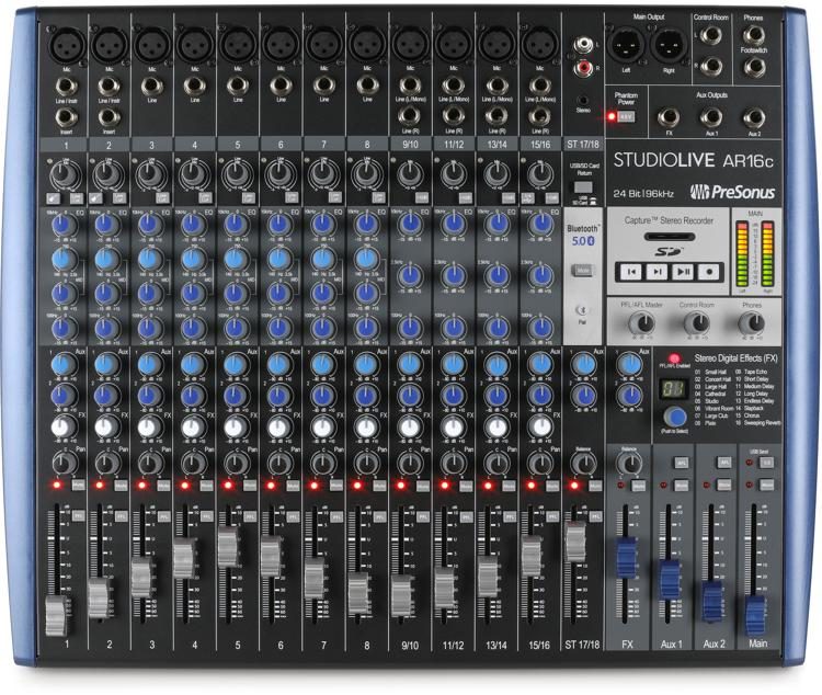 PreSonus StudioLive AR16c Mixer and Audio Interface with Effects ...