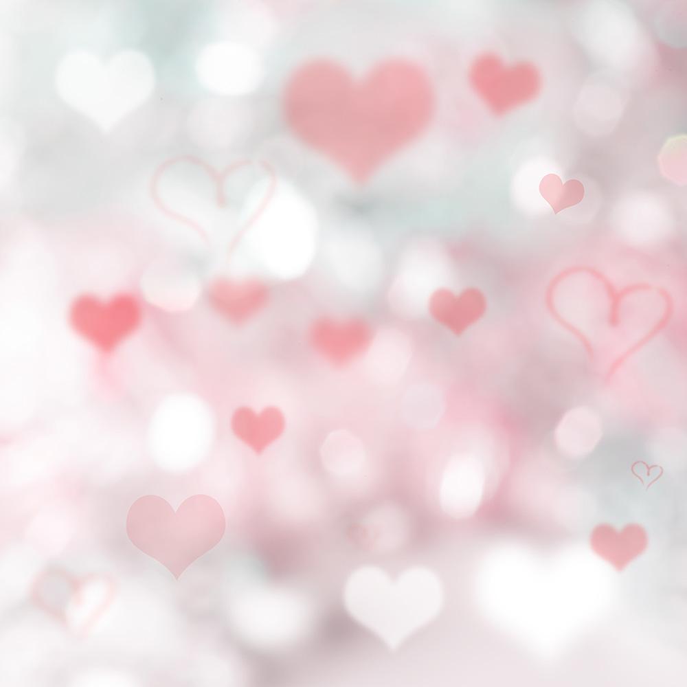 Bokeh Silver And Red Hearts For Valentines Day Photography Backdrop