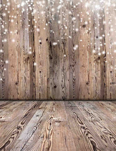 Abstract Nature Wood Wall And Floor With Snow Sparkle Backdrop For Baby Photo