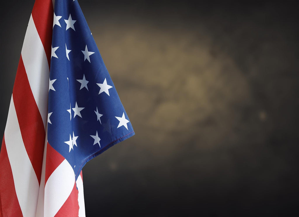 American Flag With Deep Brown Background Wall Backdrop – Shopbackdrop