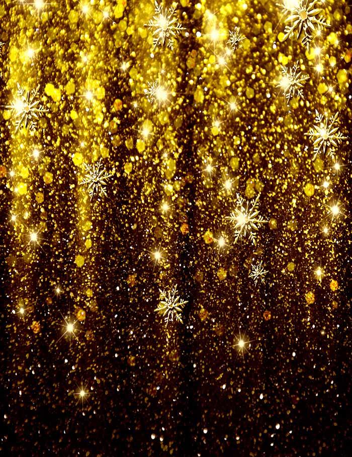 Elegant Christmas Background With Golden Snowflakes Photography Backdr –  Shopbackdrop