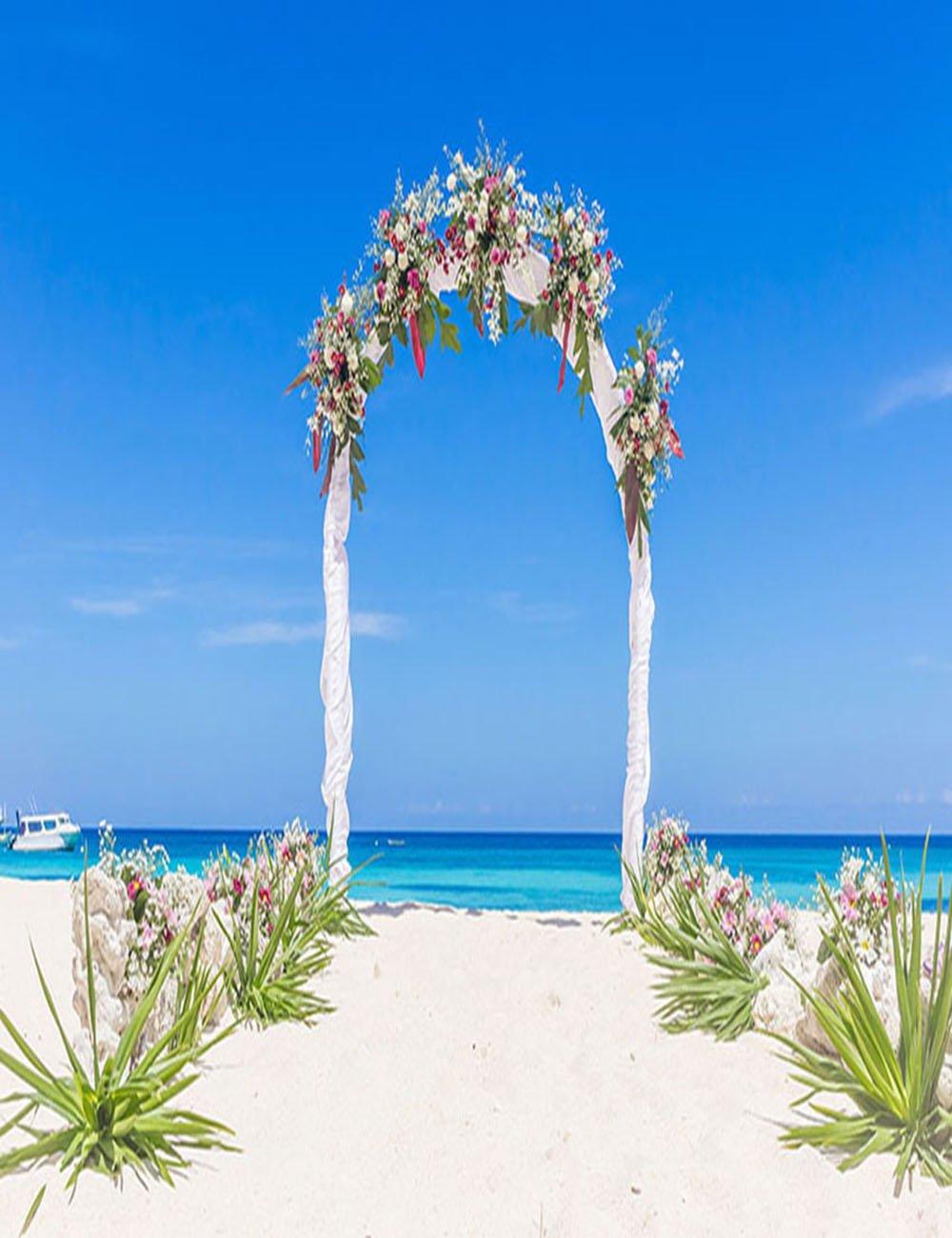 Flower Arch With Beach And Sea For Wedding Photography Backdrop –  Shopbackdrop