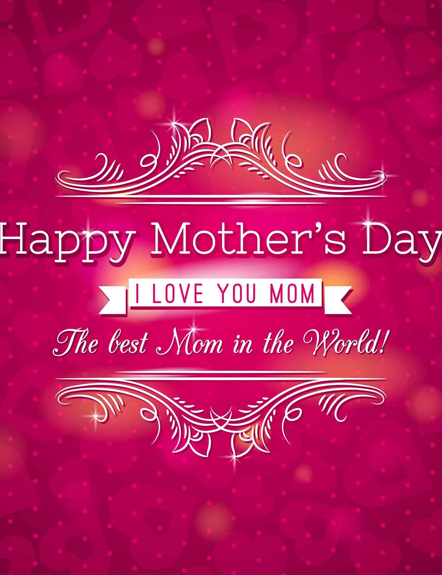 Happy Mother Day Printed On Red Hearts Background Photography ...