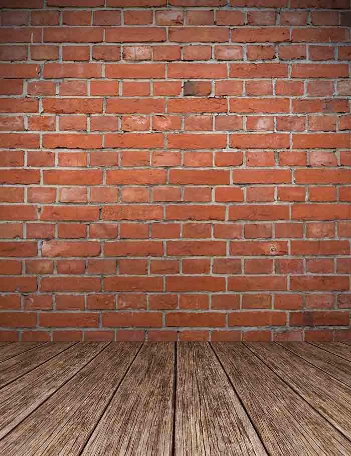 Old Red Brick Wall Texture With Wooden Floor Backdrop For Photography ...