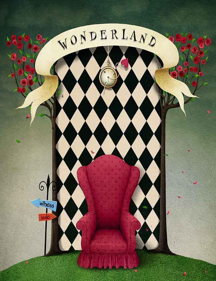 Painted Red Chair With Wonderland Backdrop For Children Photography J- –  Shopbackdrop