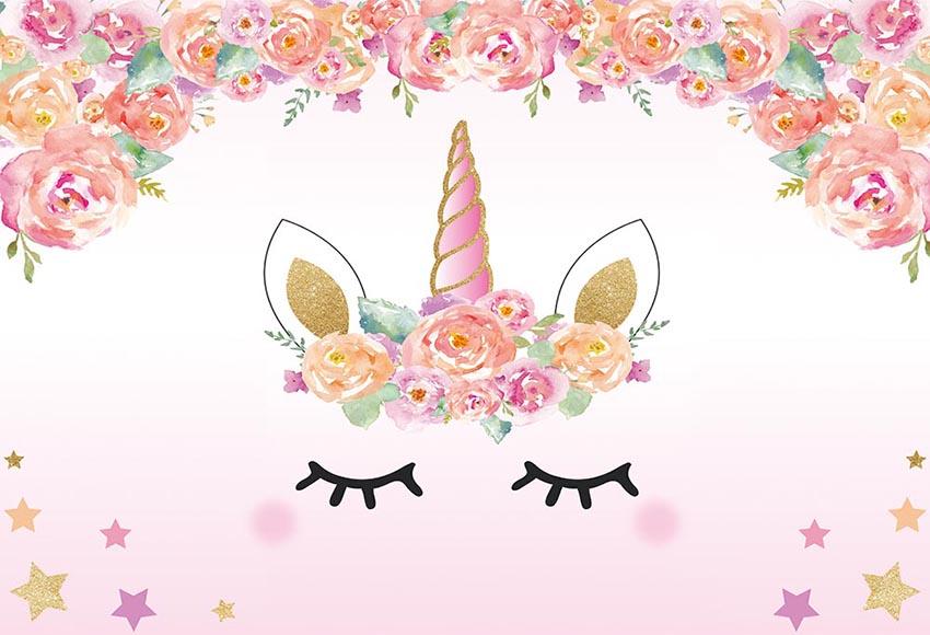 Download Pink Unicorn Patterned With Flower Star For Baby Show ...