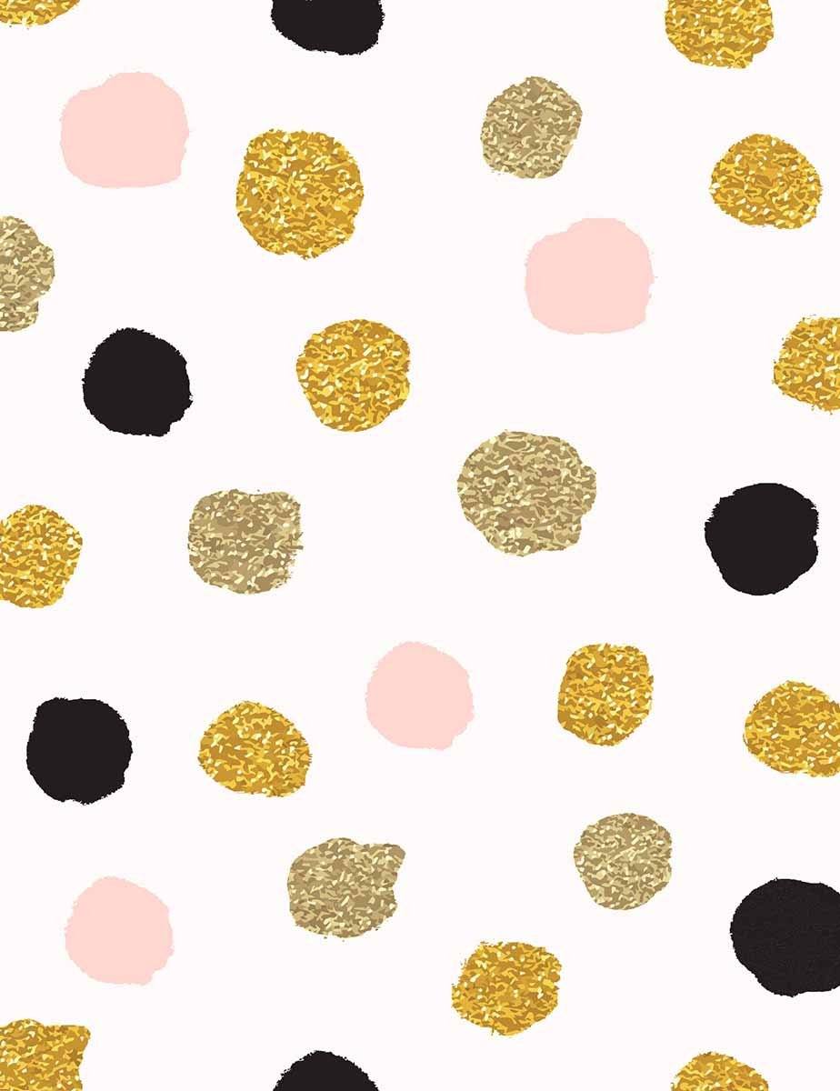 black and gold polka dots wallpaper