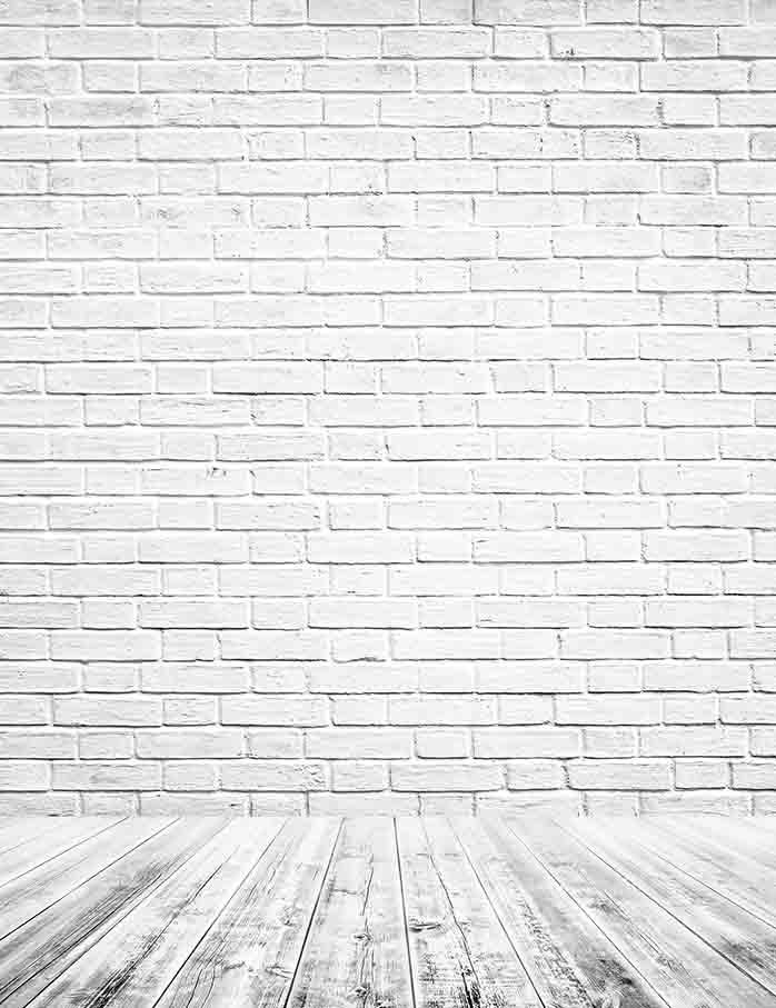 Printed Retro White Brick Wall Texture With Old Floor Photography Back –  Shopbackdrop