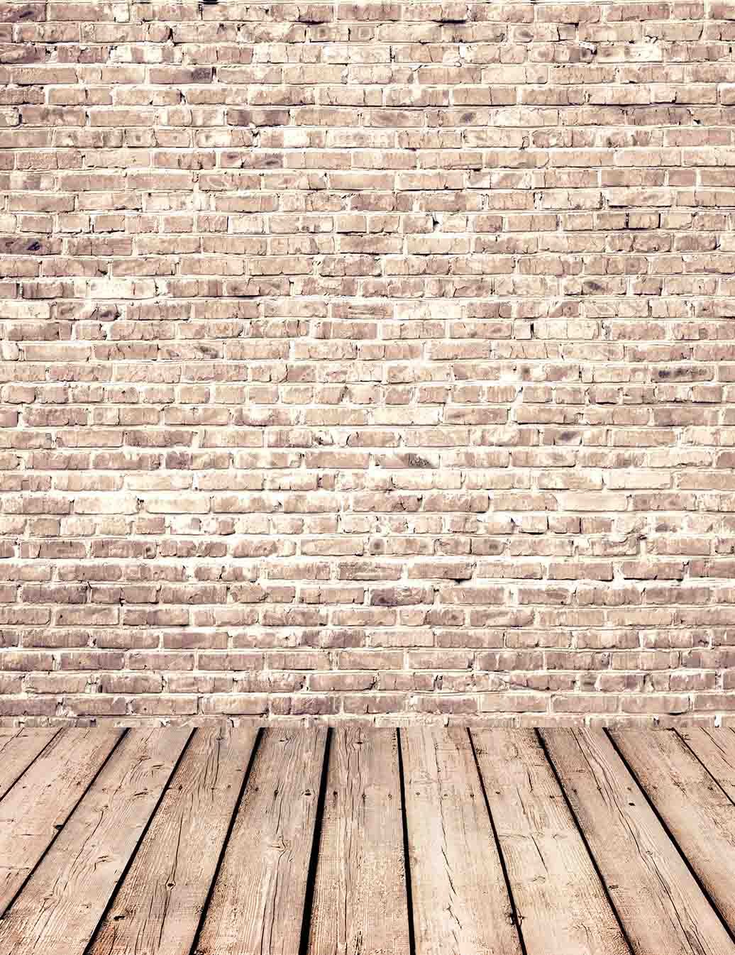 Senior Red Brick Wall Texture With Old Wood Floor Backdrop Shopbackdrop