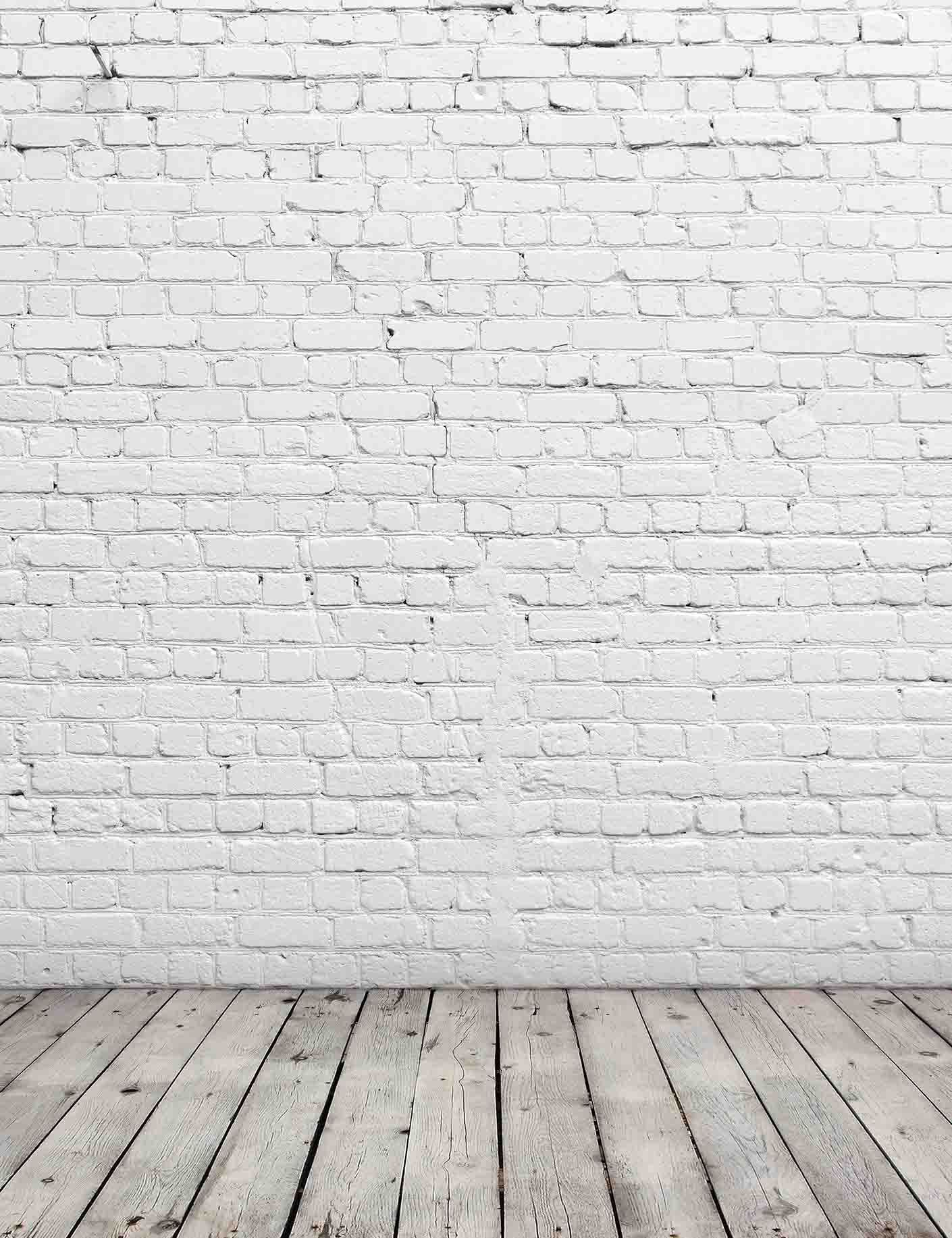 Senior White  Stucco Brick  Wall  With Old Wood Floor  Texture 