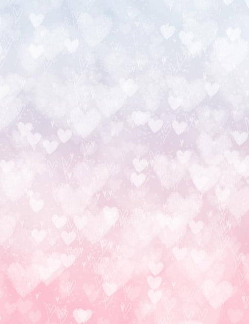 Silver Hearts Bokeh With Pink And White Background Photography Backdro ...
