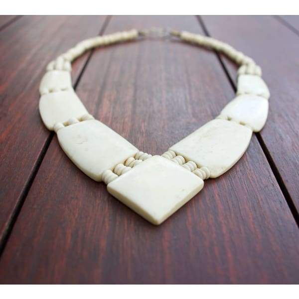 Yak Bone Tibetan Nepalese Tribal Style Boho Necklace - Handmade