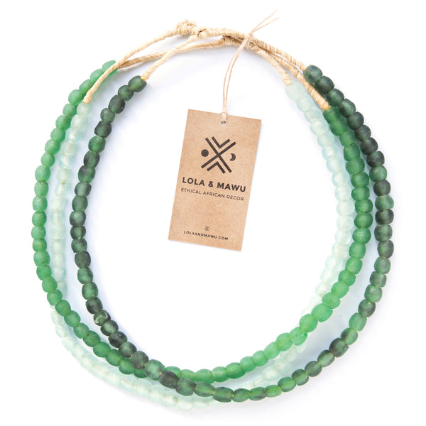Sage - Recycled Glass Beads S - Set of Three