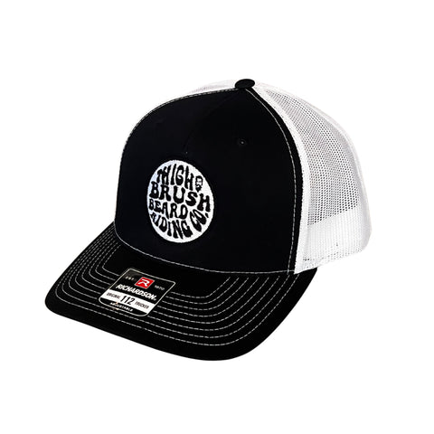 THIGHBRUSH® BEARD RIDING COMPANY - Trucker Snapback Hat - Black with White Stitching