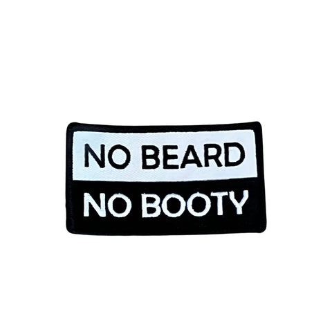 THIGHBRUSH® - NO BEARD NO BOOTY - Rectangular Patch - Black and White